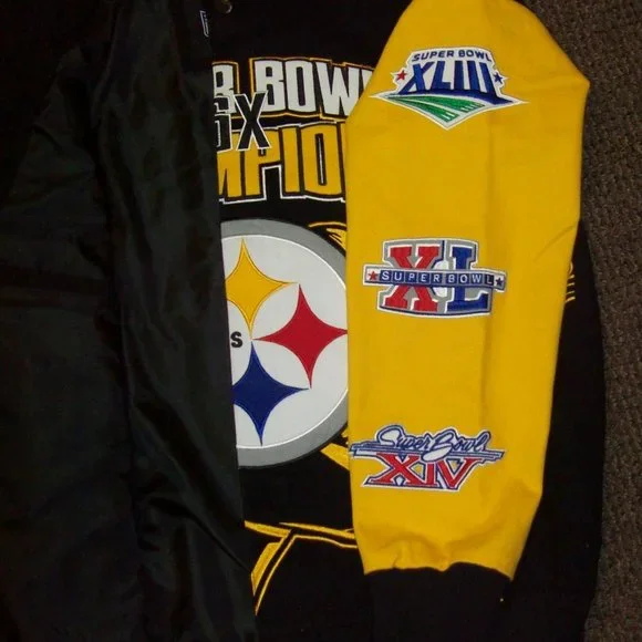 PITTSBURGH STEELERS 6 TIME SUPERBOWL ULTIMATE CHAMPIONSHIP JACKETSMALLMEDIUM